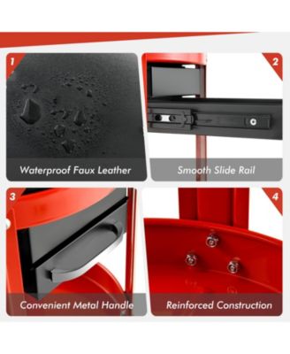 Rolling Mechanic Stool with Removable Padded Seat and Drawers