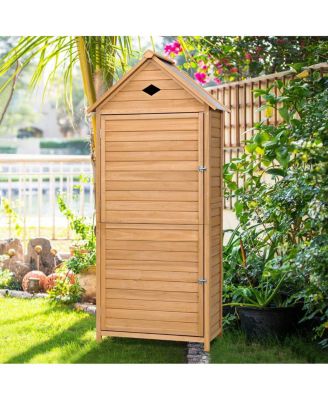 Outdoor Wooden Storage Hutch Single Door Shed