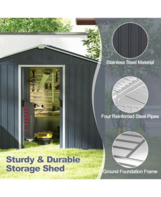 Outdoor Storage Shed with Lockable Door and Air Vent Window