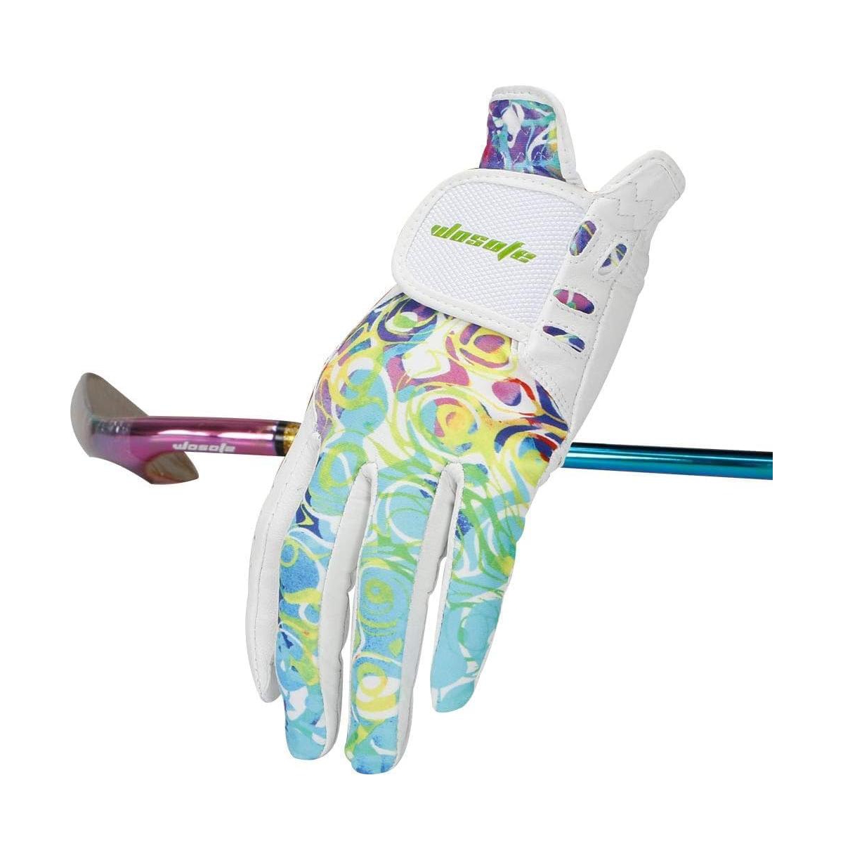 Wosofe Golf Gloves for Women Ladies Soft Leather Accessories Breathable for Non Slip Gloves 1 Pair