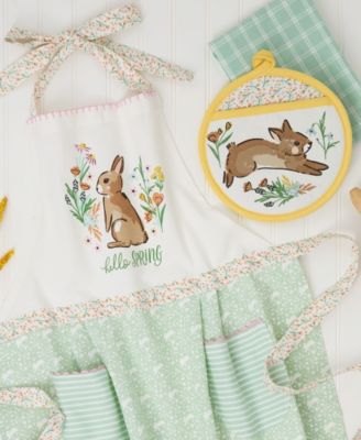 Hello Spring Bunny Embellished Cotton Kitchen Gift, Set of 3