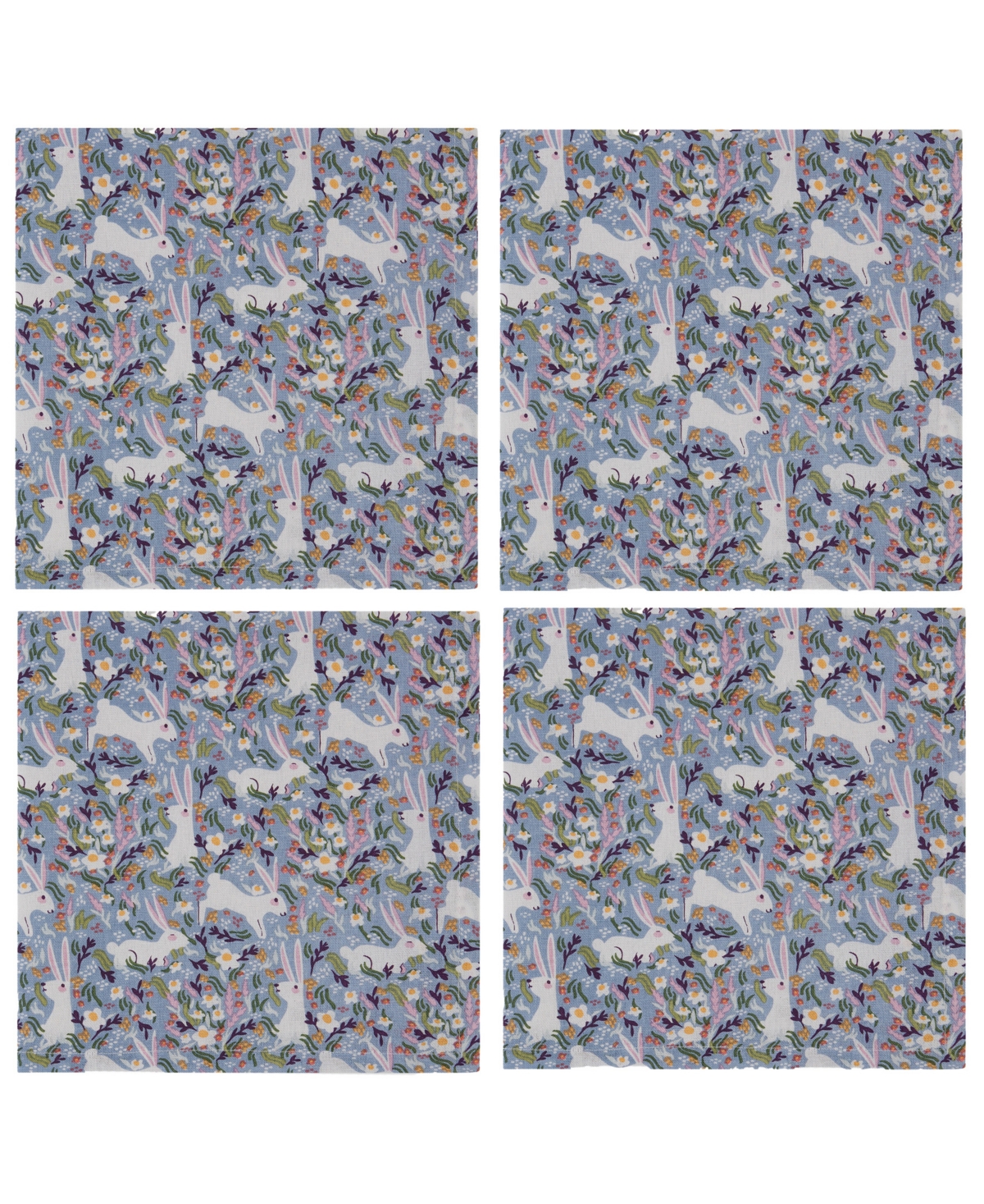 Design Imports Bunny Meadows Printed Cotton Napkins, Set of 4