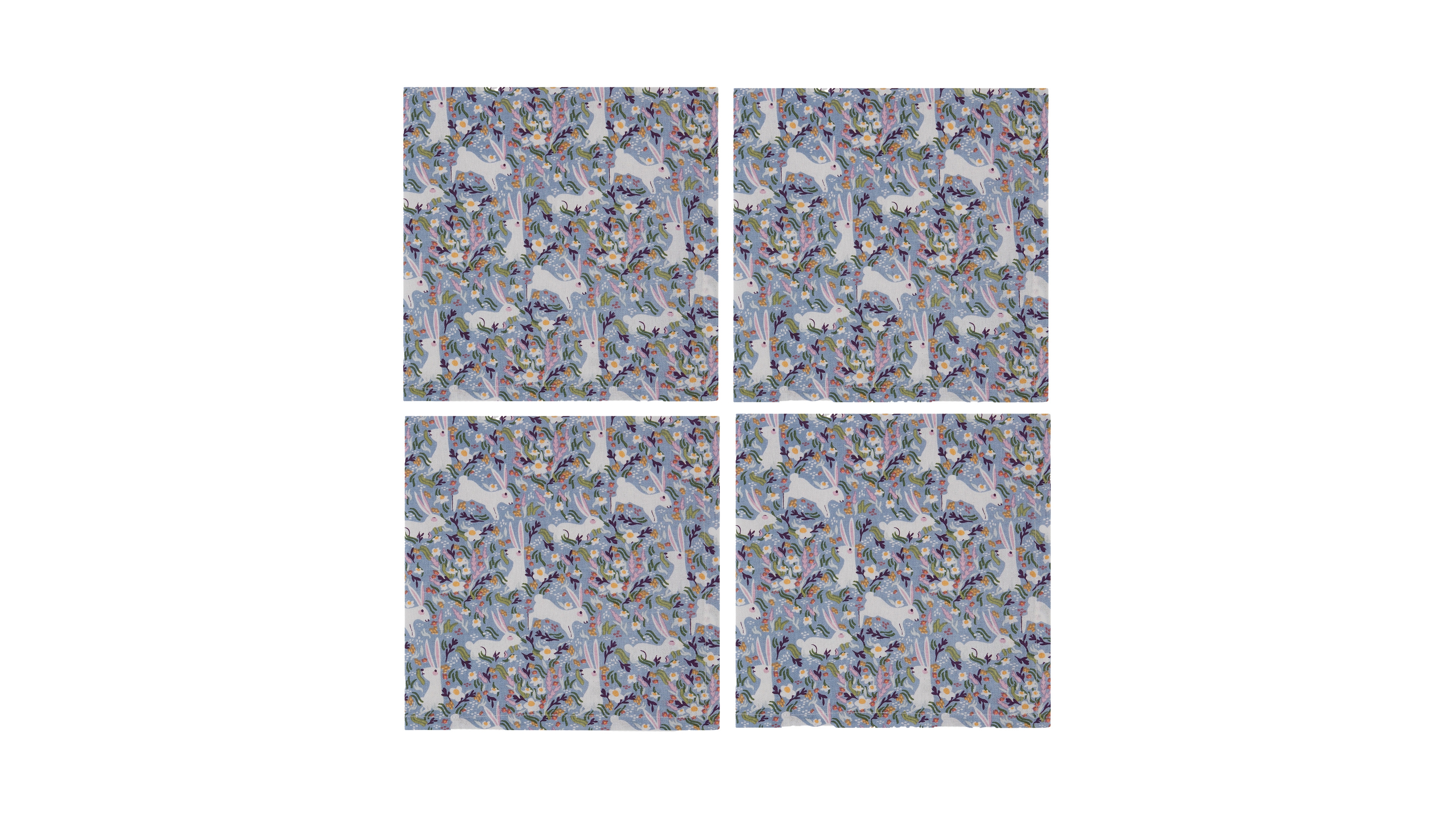 Design Imports Bunny Meadows Printed Cotton Napkins, Set of 4