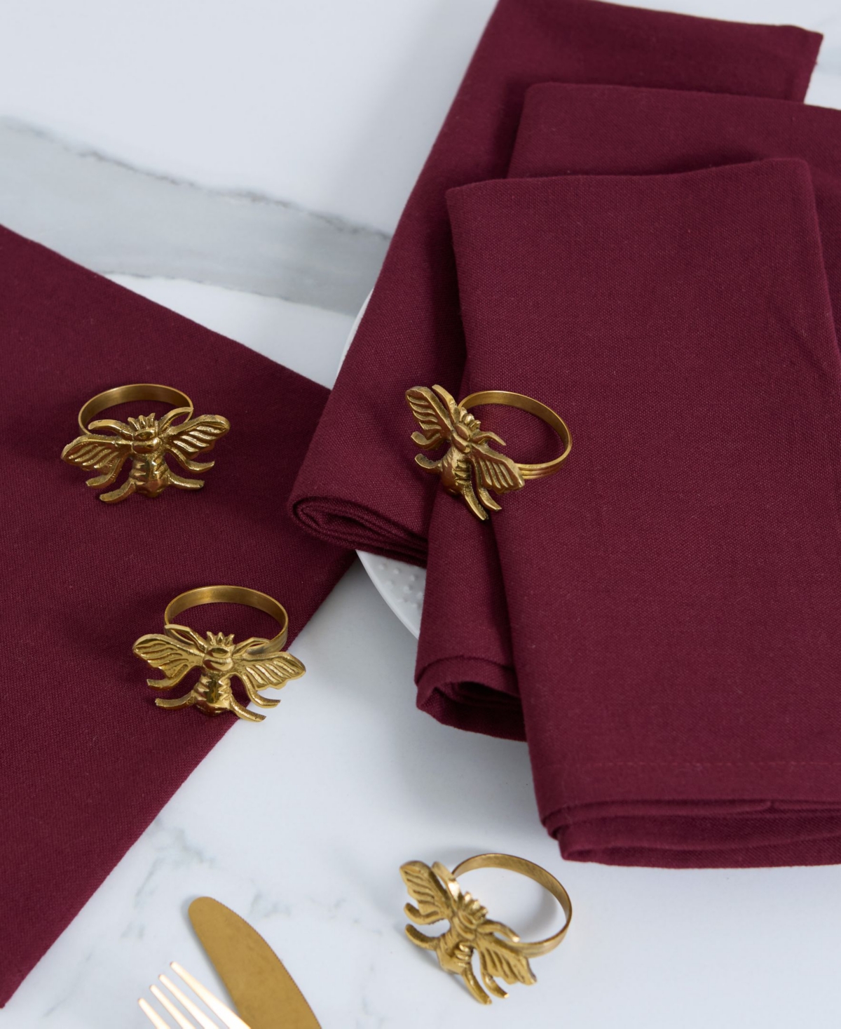 Design Imports Bee Napkin Ring, Set Of 4 In Gold