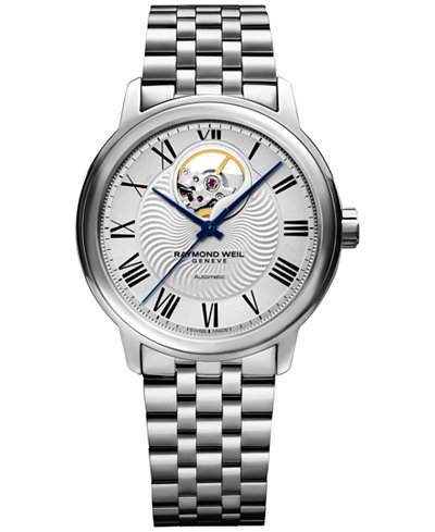 RAYMOND WEIL Men's Swiss Automatic Maestro Stainless Steel Bracelet Watch 40mm 2227-ST-00659