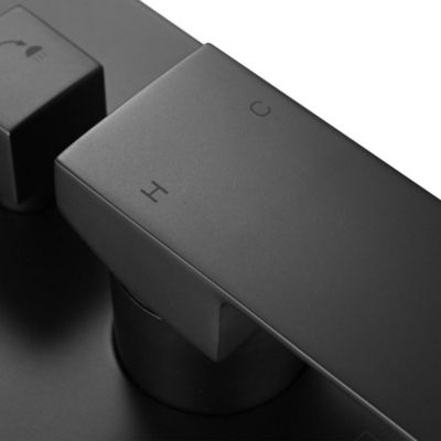 Aquaterior Shower Faucet Set Wall Mount Concealed Mixer Valve Rain Matte Black