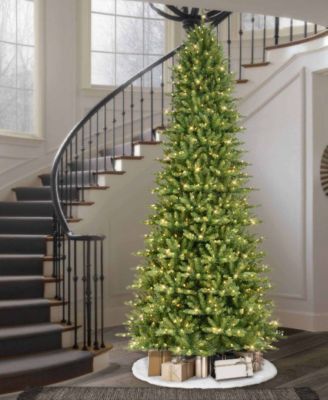 Puleo 10FT Pre-lit Slim Franklin Fir Artificial Christmas Tree