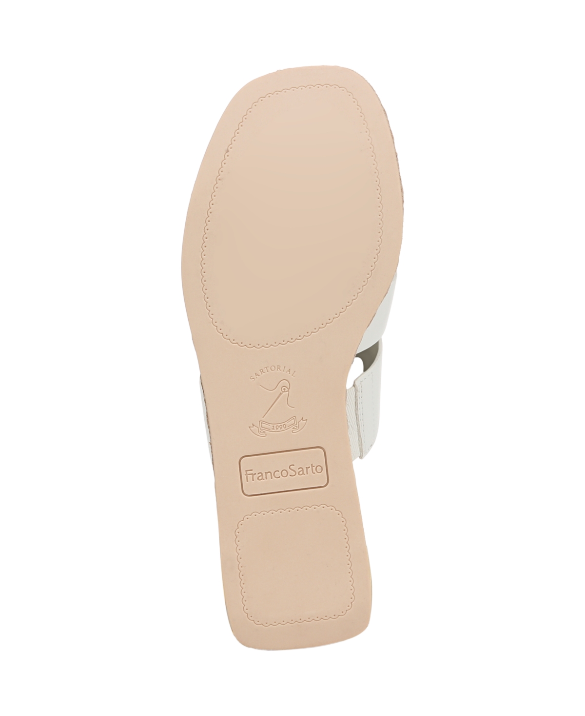 Franco Sarto Women's Tevin Open Square Toe Espadrille Slide Platform Sandals In Bright White Faux Leather