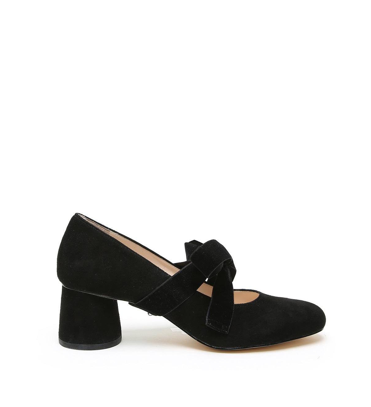 Women's Black Suede Marie Customizable Pumps - Black suede