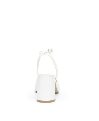 Women's White Marilyn Customizable Bridal V Mules