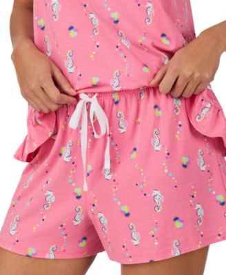 Women's Printed Sleeveless Boxer Pajama Set