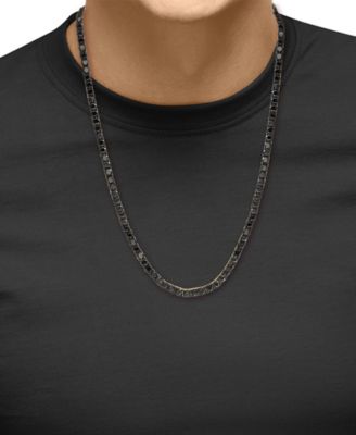 EFFY&reg; Men's Black Diamond 20" Tennis Necklace (16-5/8 ct. t.w.) in 14k Gold