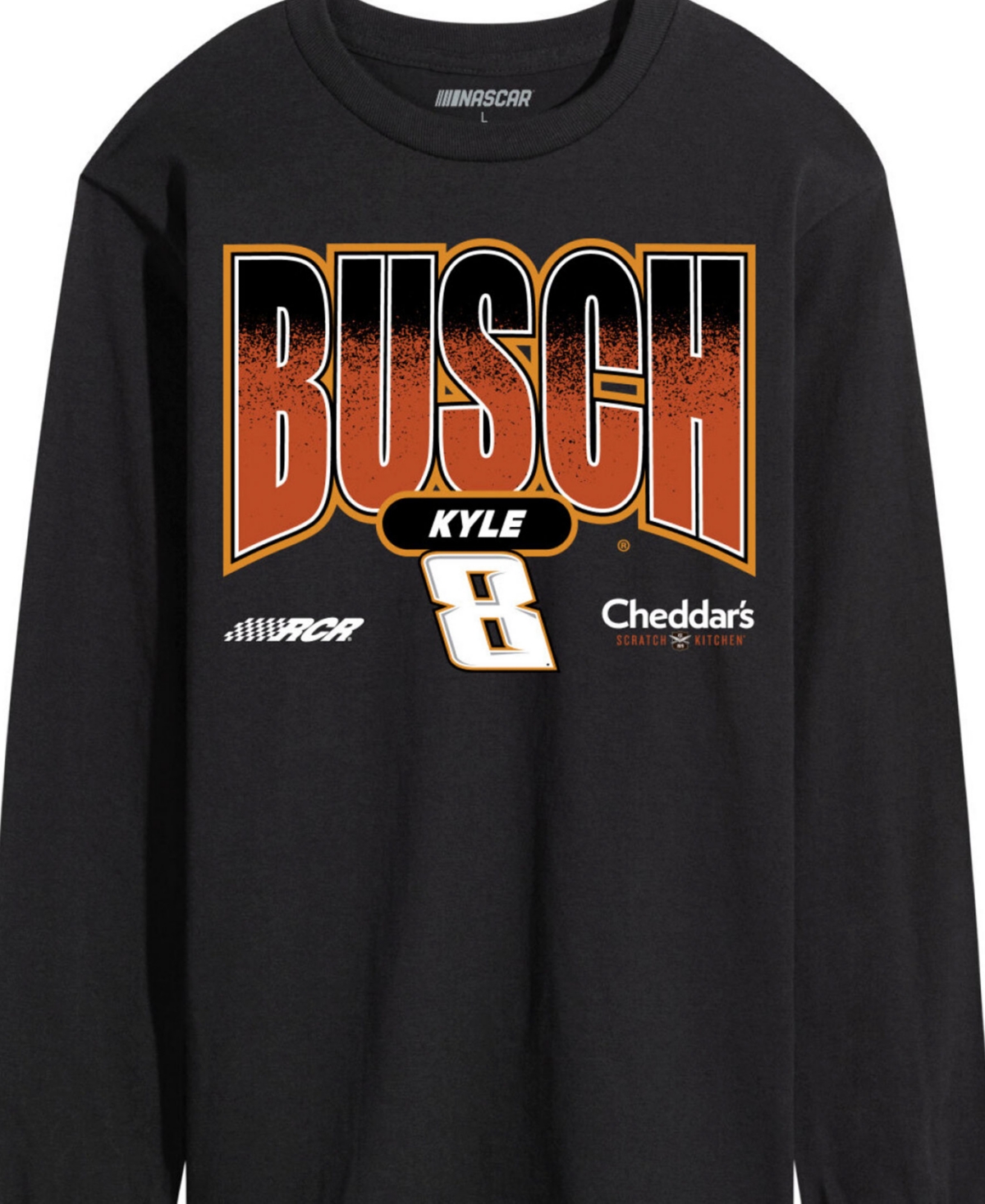 Airwaves Men's Nascar Kyle Busch 8 Long Sleeve T-shirt In Black