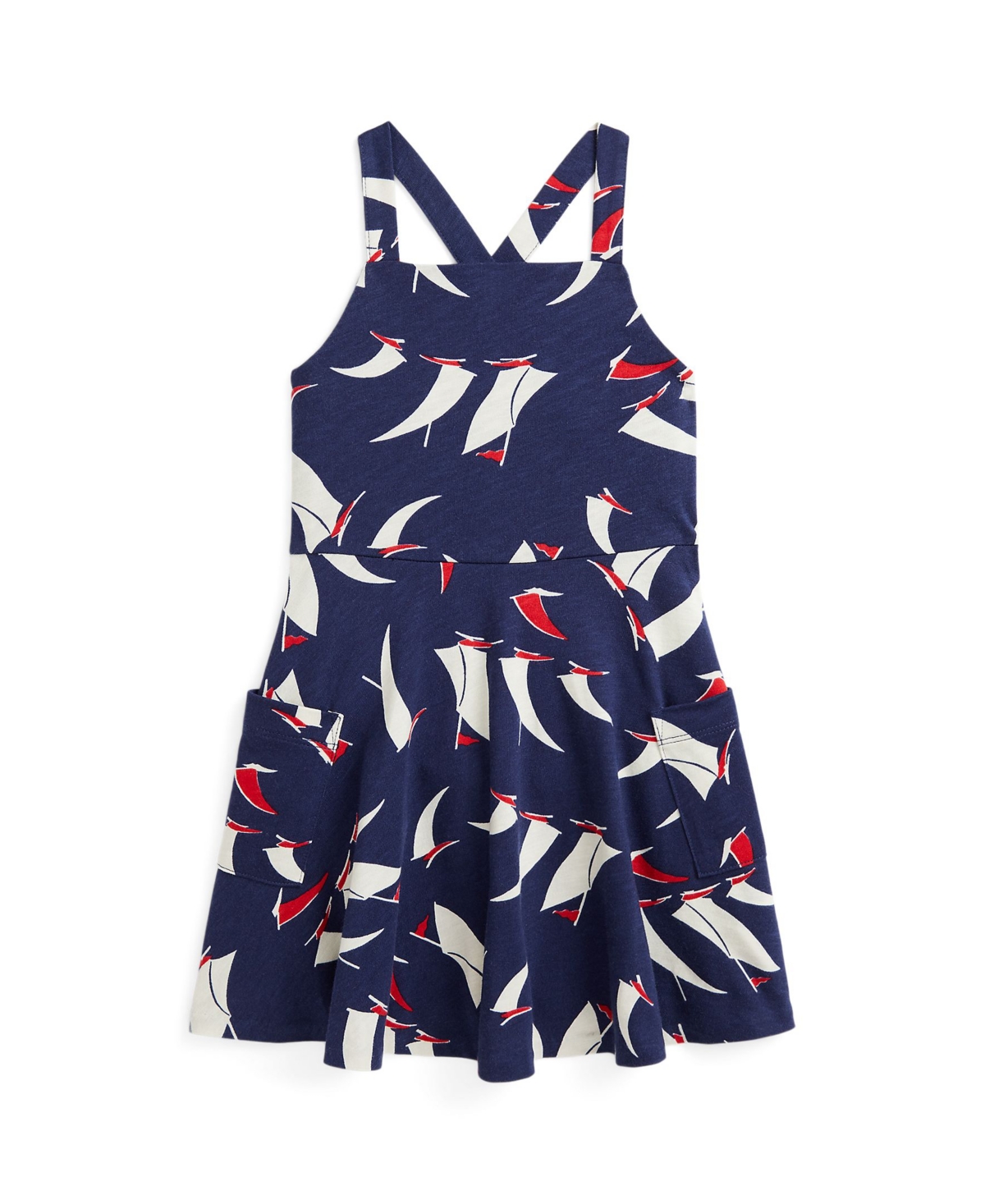 Polo Ralph Lauren Toddler And Little Girls Sailboat-print Jersey Dress In Art Deco Sails