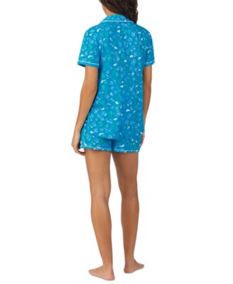 Women's Printed Short-Sleeve Boxer Pajama Set