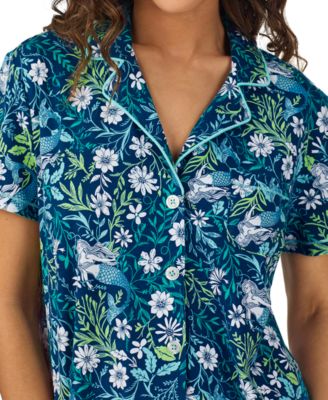 Women's Printed Short-Sleeve Boxer Pajama Set