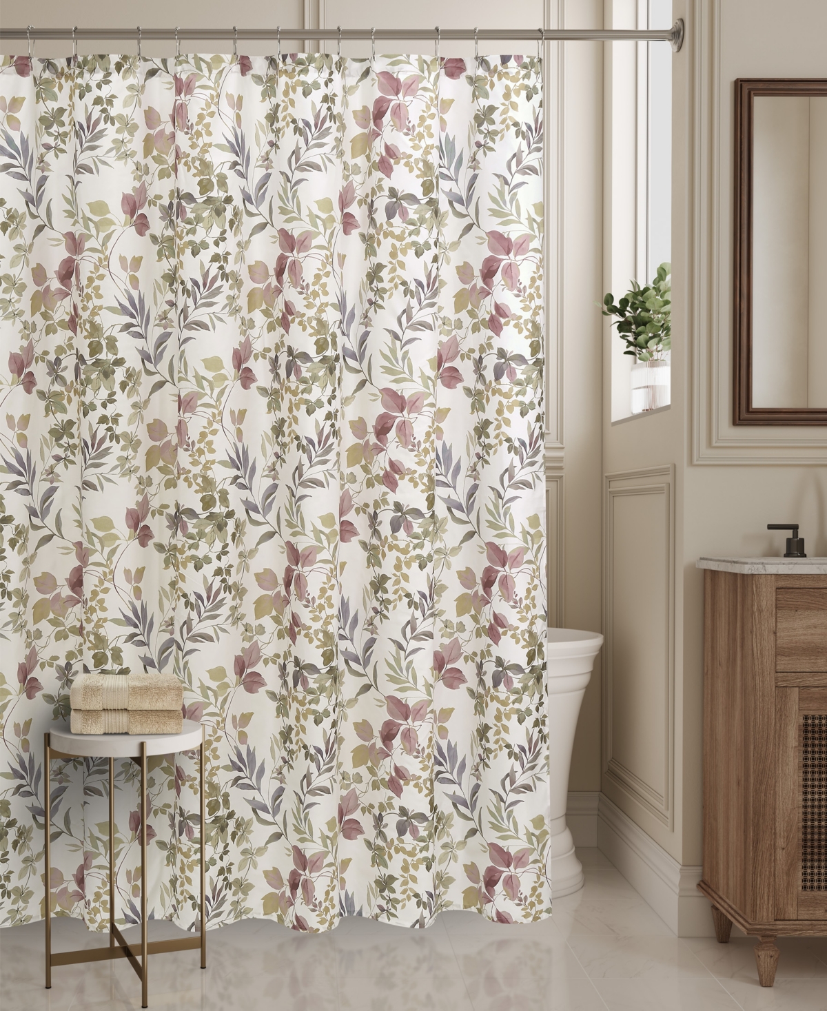 Royal Court Rosewood Shower Curtain, 72" X 70" In Rose