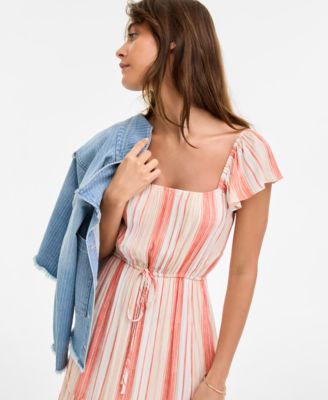 Women's Flutter-Sleeve Maxi Dress