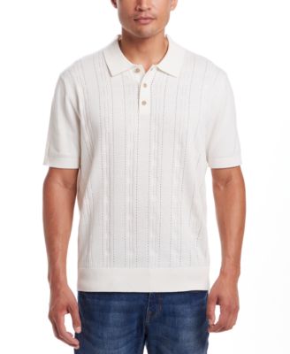 Weatherproof Vintage - Men's Regular-Fit Pointelle Sweater-Knit Polo Shirt