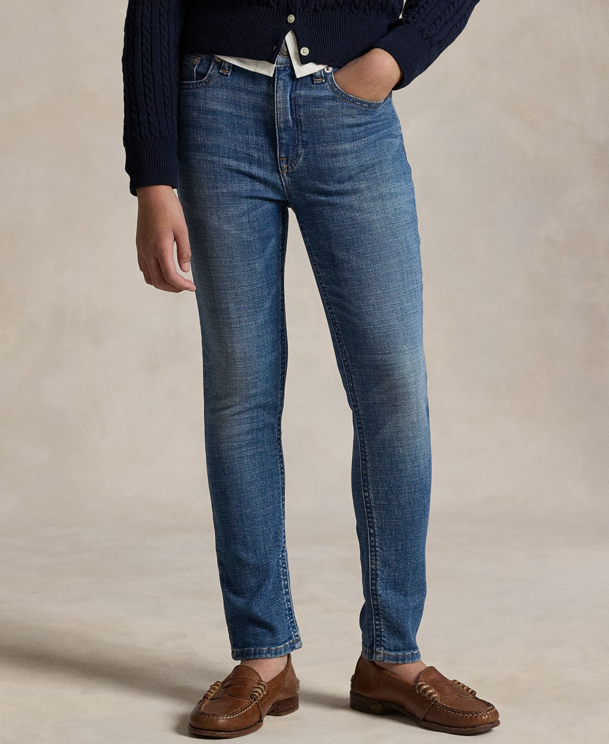 Polo Ralph Lauren Big Girls High-rise Skinny Fit Stretch Jeans In Disa Wash