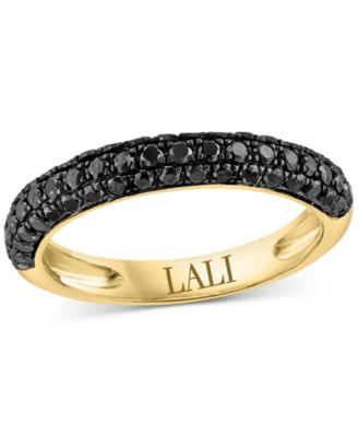 LALI Jewels - Black Diamond Band (3/4 ct. t.w.) in 14k Gold & Black Rhodium