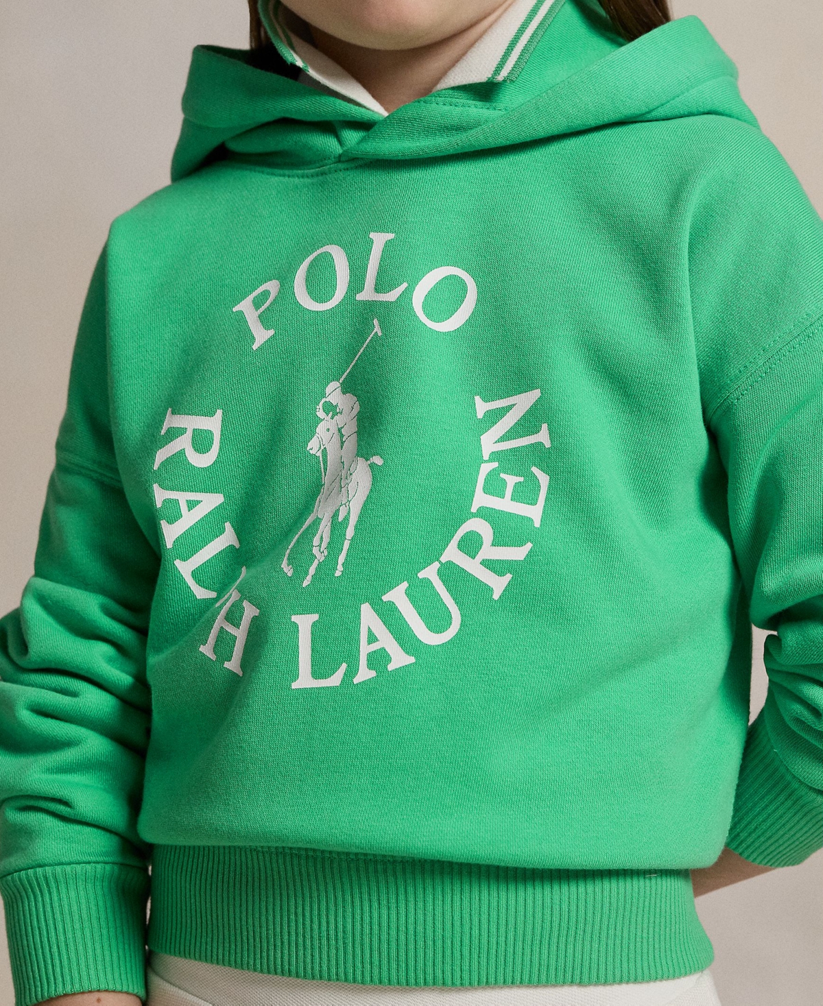 Polo Ralph Lauren Big Pony Logo French Terry Hoodie In Plato Green