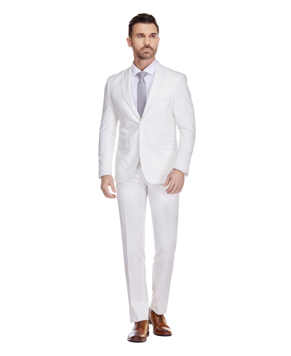 Gino Vitale Men's 2-Piece Stretch Slim-Fit Suit - White