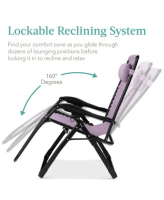 Oversized Zero Gravity Chair, Folding Recliner w/ Removable Cushion, Side Tray