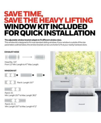 14,500 BTU Portable Air Conditioner for Rooms up to 700 Sq. Ft., Portable AC with Dual Hose & 101 Pint Dehumidifier, Includes Remote Control and AC Unit Window Kit, HW4CEDAWW0, White (10,000 BTU SACC)