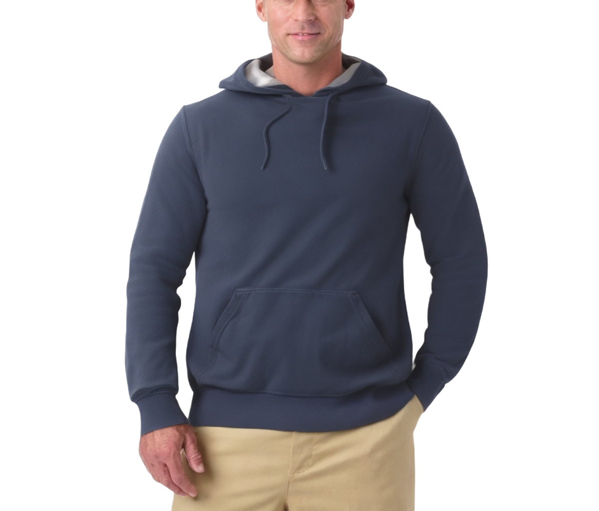 Big & Tall Velour Long-Sleeve Pullover Hoodie - Navy