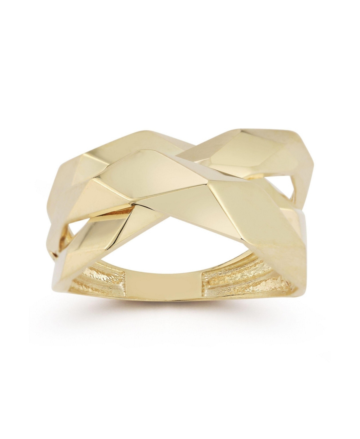 14K Gold Bold Geometric Highway Ring - 14k gold