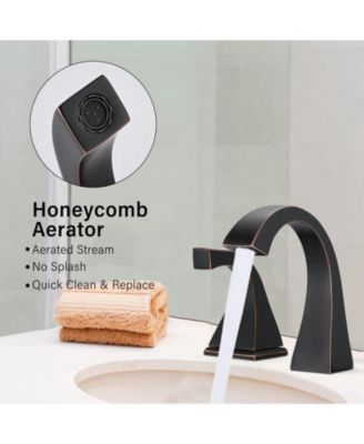 2-Handle Bathroom Sink Faucet with Drain, Oil Rubbed Bronze