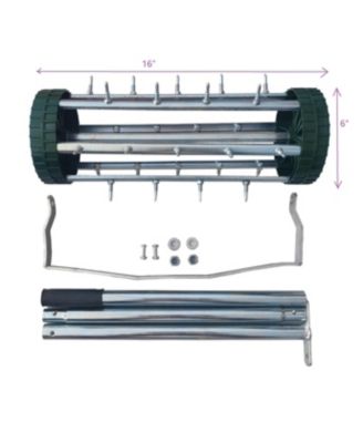 Heavy Duty Rolling Lawn Aerator,Rolling Lawn Aerator,  Rotary Push Tine Spike Soil Lawn Aerator Gardening Tool with 3-Piece Long Steel Handle for Garden Yard Grass Maintenance,Garden Yard Rotary Push