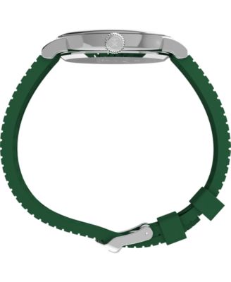Men's Quartz Analog Green Rubber Watch, 40mm