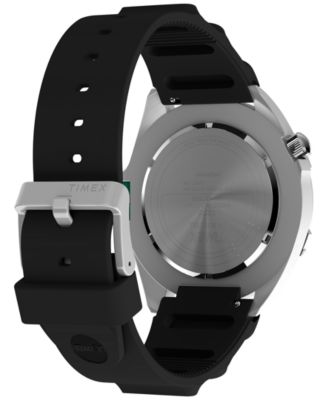 Men's Quartz Analog Black Rubber Watch, 46mm