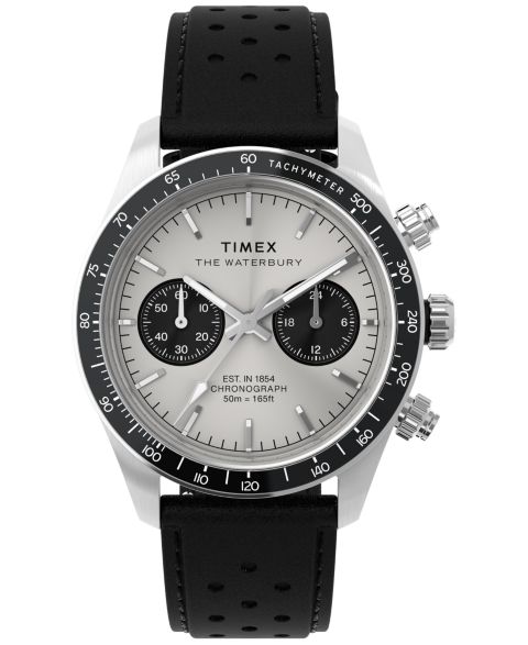 Мужские часы Timex Quartz Analog Black Leather Watch, 39mm