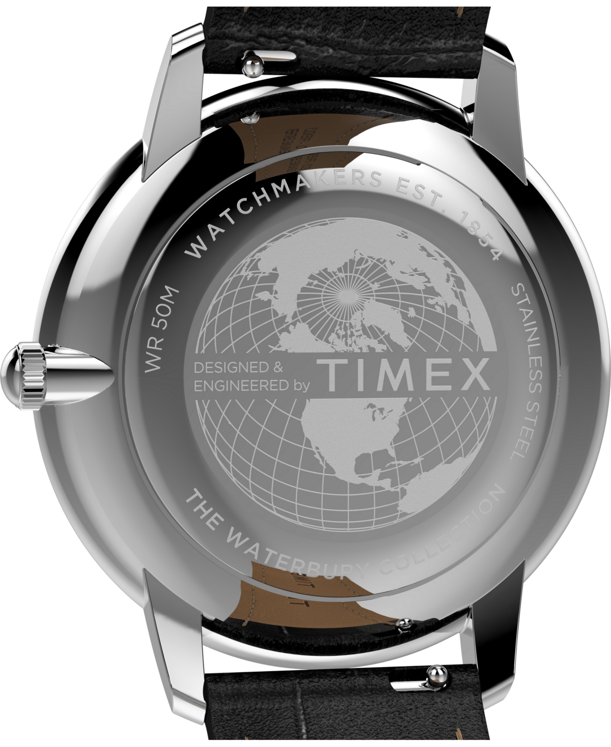 Timex ® Waterbury Metropolitan Leather Strap Watch, 39mm In Black