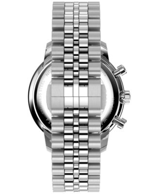 Men's Chronograph Silver-Tone Stainless Steel Watch, 41mm