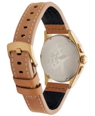 Men's Spitfire Lock Chronograph Brown Leather Strap Watch, 42mm