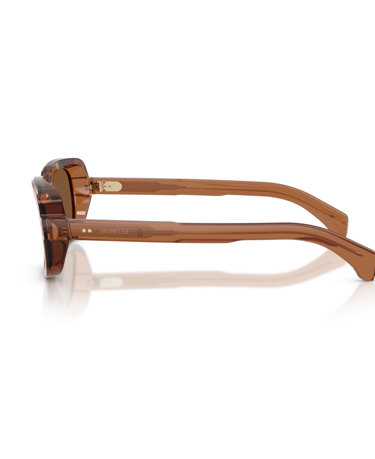 Shop Moncler Unisex Laszer Sunglasses, Me8008 In Transparent Shiny Cognac