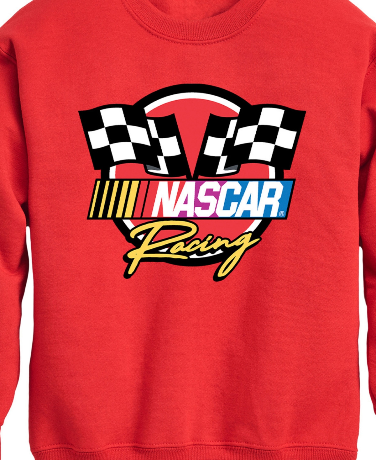 Hybrid Big Boys Nascar Racing Logo Graphic Crew Fleece Sweatshirt In Red