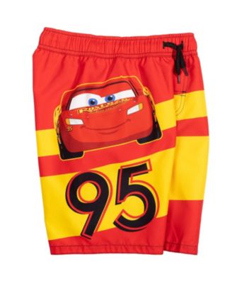 Boys Disney Pixar Lightning McQueen Rash Guard and Swim Trunks Outfit Set
