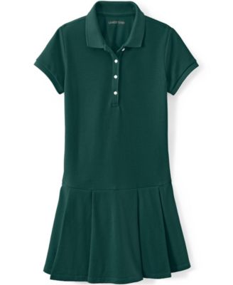 Little Girls Short Sleeve Mesh Pleated Polo Dress