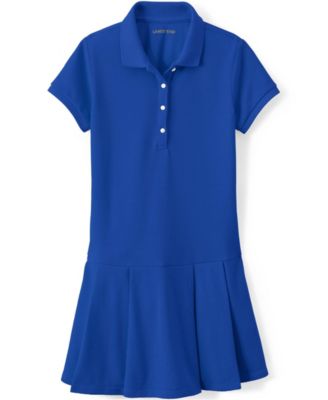 Little Girls Short Sleeve Mesh Pleated Polo Dress