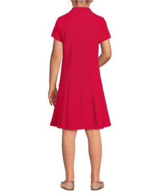 Little Girls Short Sleeve Mesh Pleated Polo Dress