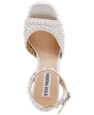 パールが主役【STEVE MADDEN】Assured ドレス プラットフォーム Assured Dressy Heel - Pearl - GLITTER FASHION
