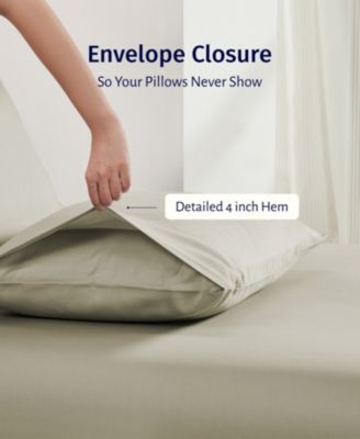 Luxury 100% Egyptian Cotton Percale Pillow Cases King Size Set of 2 - Classic, Lightweight, Soft & Breathable, Fits King Size Pillows