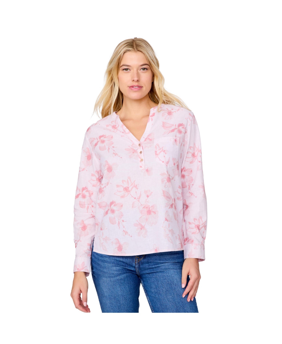 Women's Easy Breezy Long Sleeve Shirt - Cameo pink bloom
