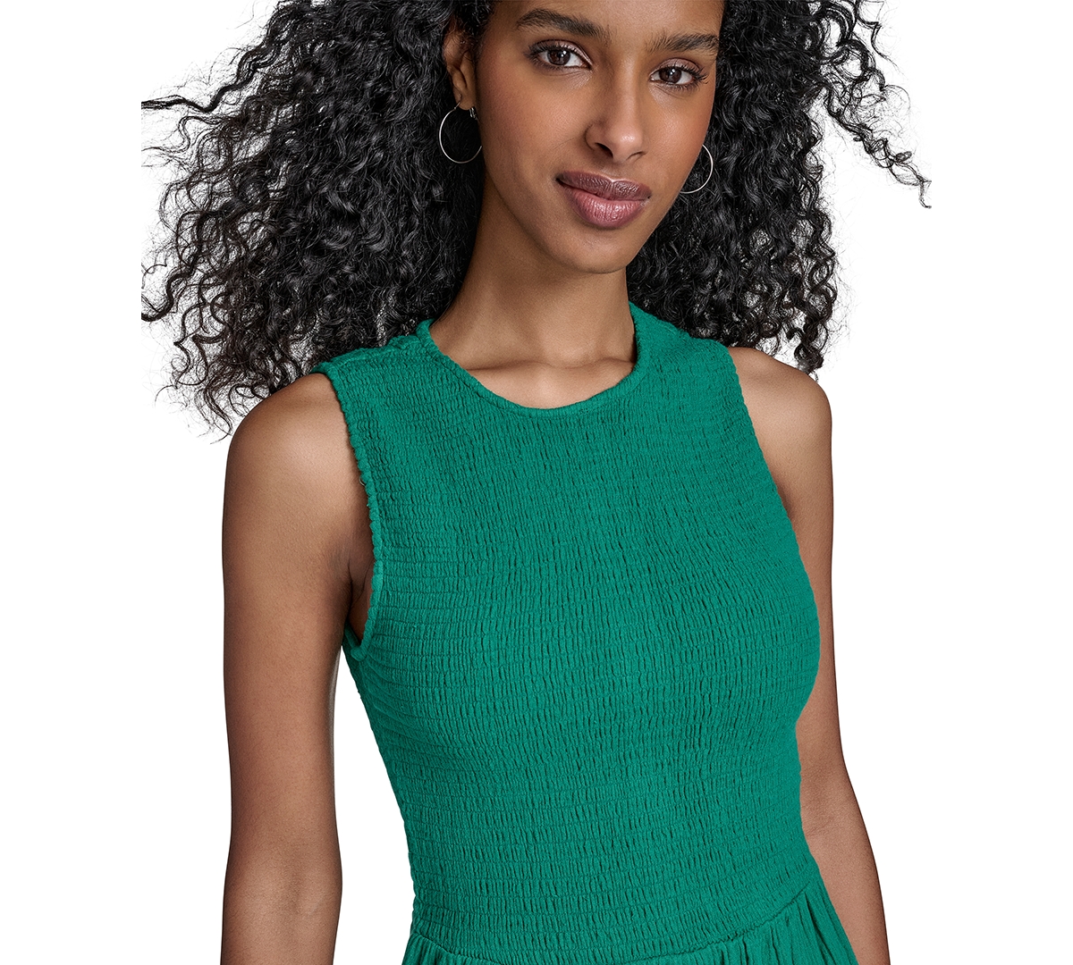 Calvin Klein Women's Cotton Smocked Tiered Maxi Dress