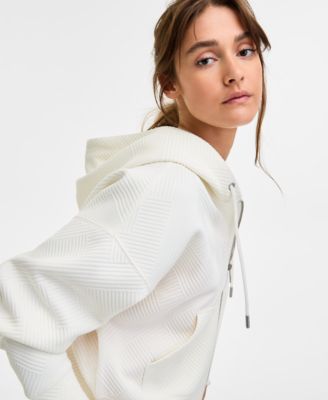 Women's Geo Jacquard Cropped Full-Zip Hoodie